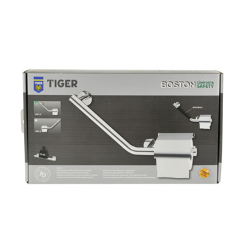 Tiger Boston Comfort en Safety toiletrolhouder met steun links rvs