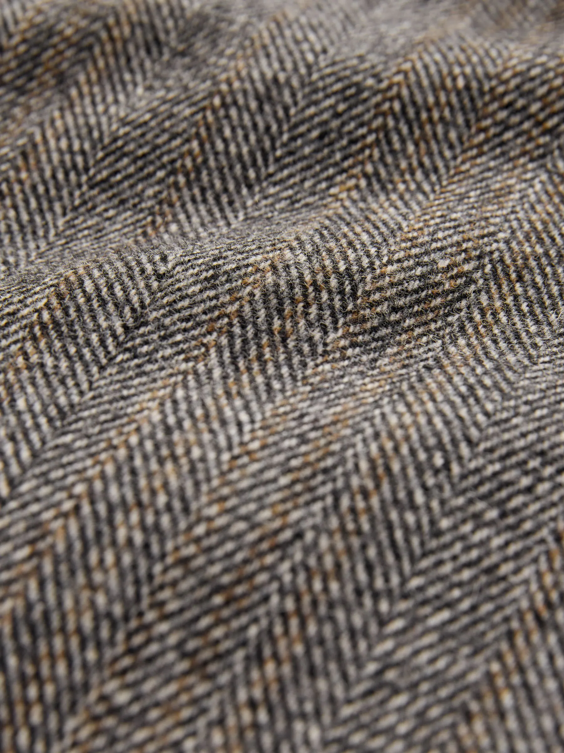 Grijs - Slim Fit Wool Blend Herringbone Stripe Suit Jacket