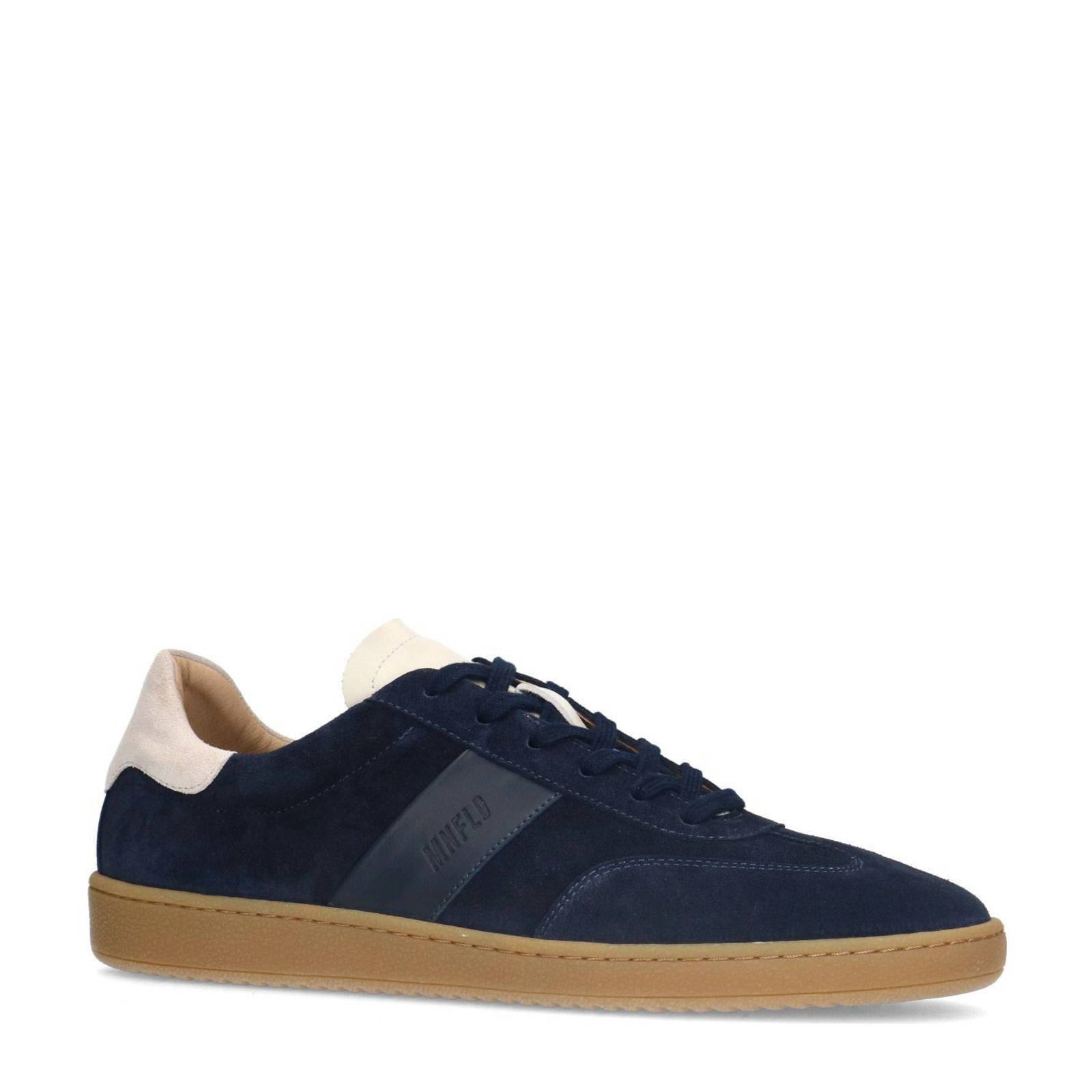Manfield suède sneakers donkerblauw