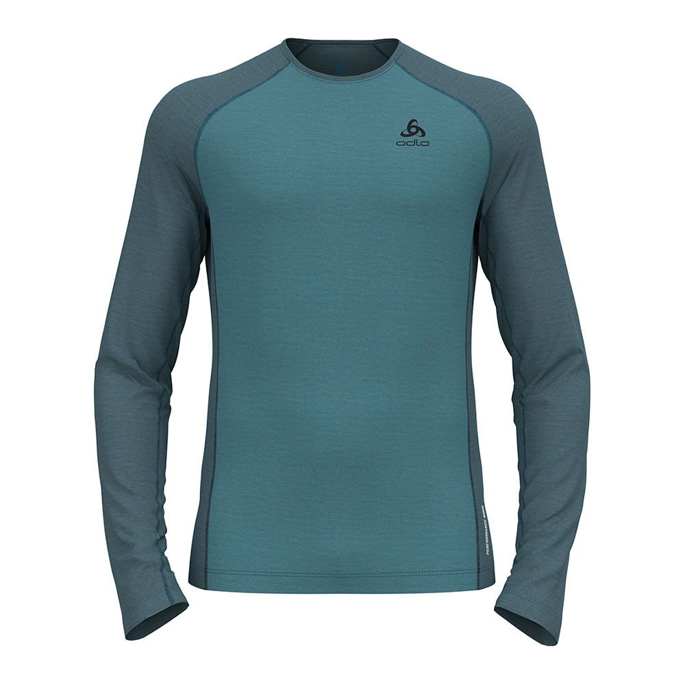 Odlo NATURAL PERFORMANCE PW 150 - Sous-couche Homme saxony blue/deep dive melange