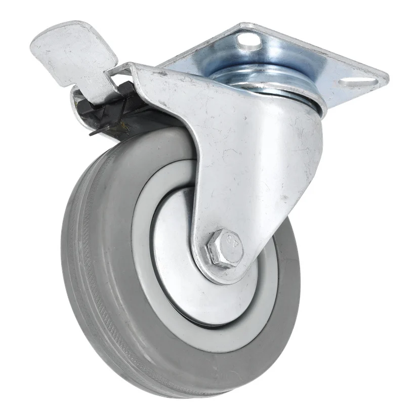 Leddhjul med brems Ø100 mm 50 kg