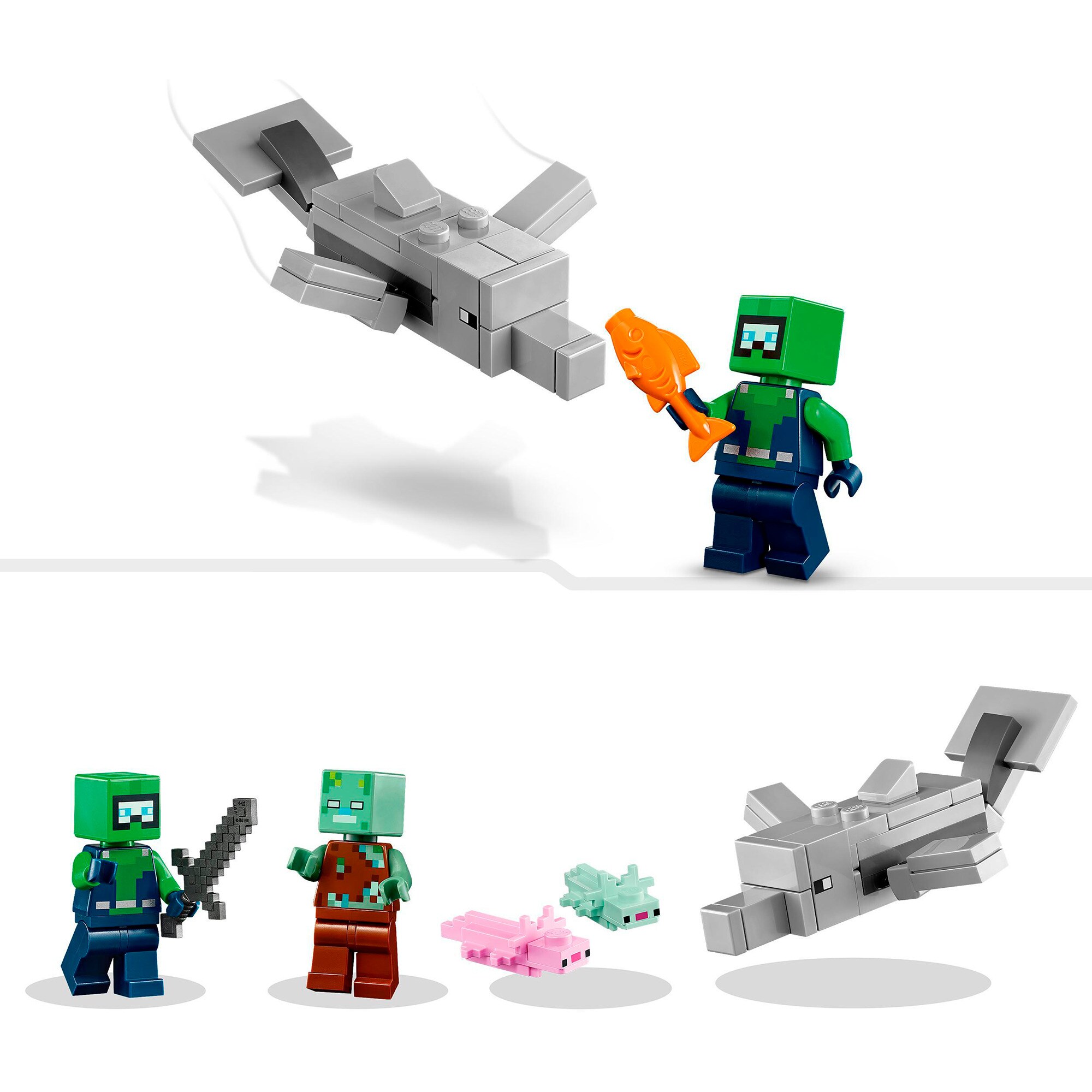 LEGO Konstruktionsspielzeug Minecraft Das Axolotl-Haus