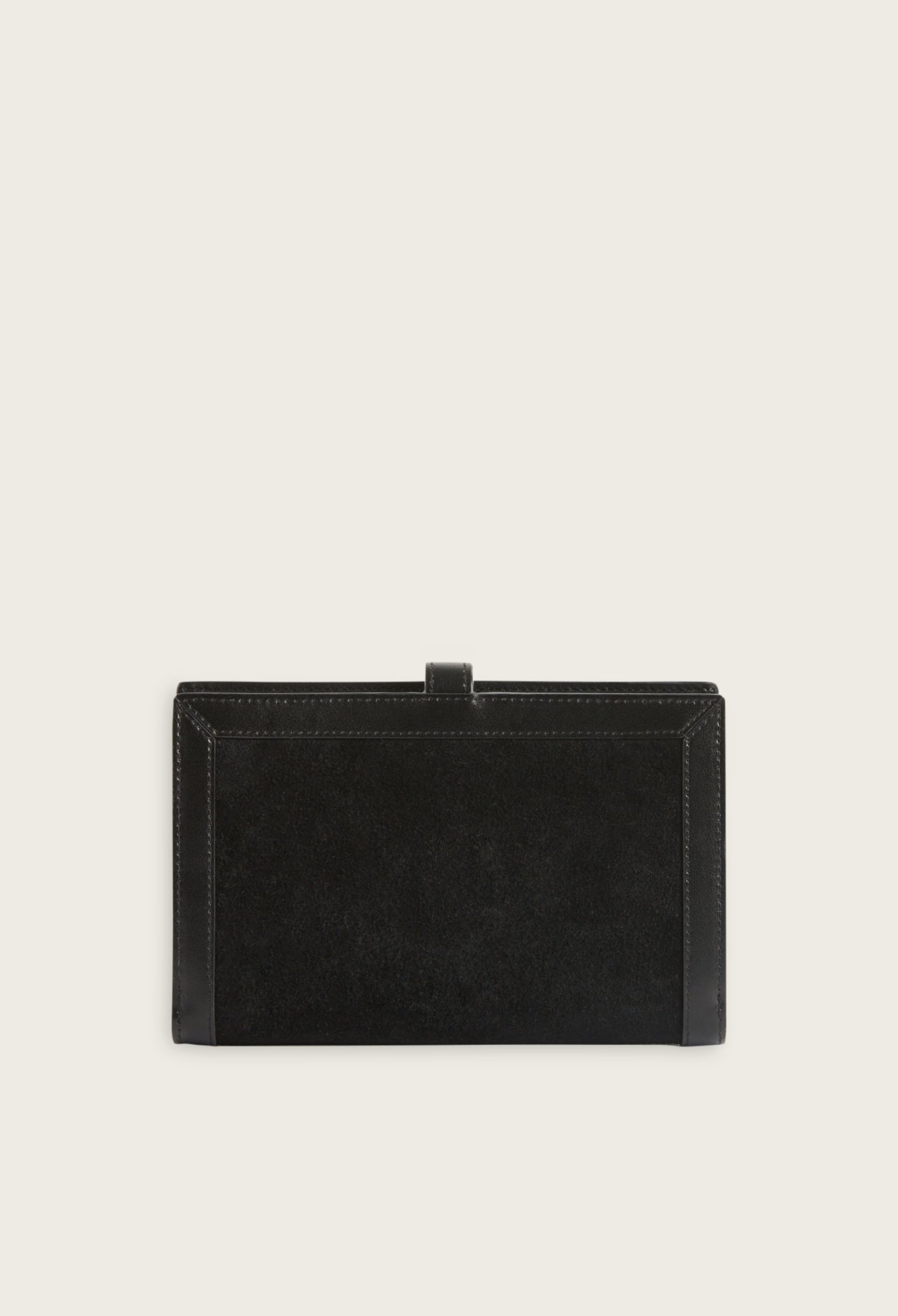 Sac pochette cuir su&egrave;de noir
