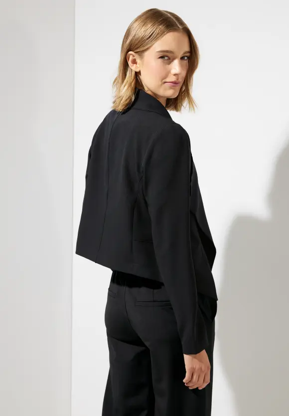 Kurzer offener Blazer - Black