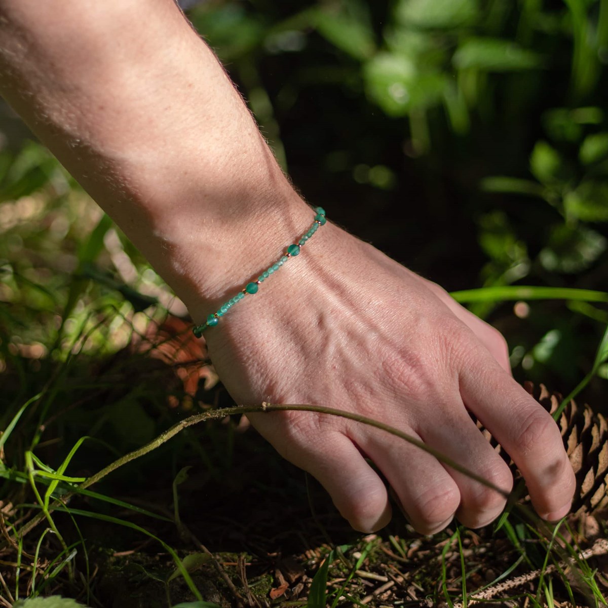 Bracelet Paloma en pierres Agate Verte