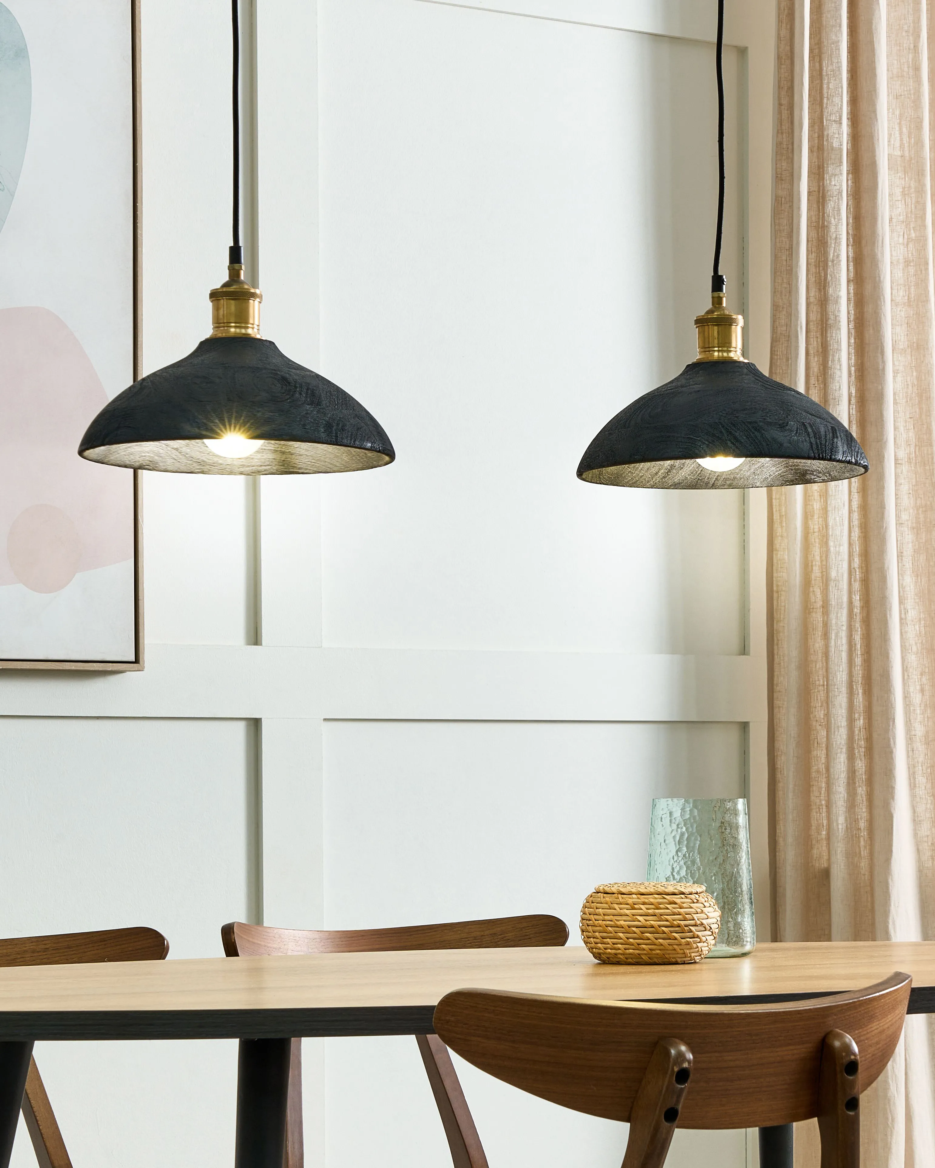 Hanglamp CHEYYAR Mangohout Zwart