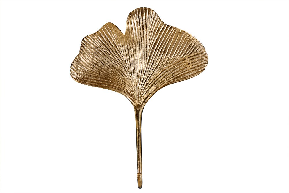 riess-ambiente Kleiderhaken 3er Set GINKGO - 30cm silber handmade Metall
