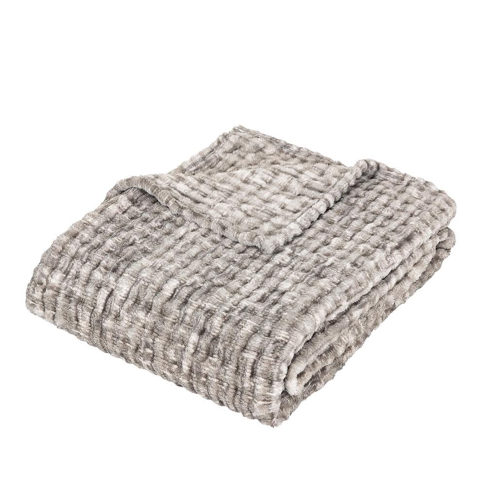 Atmosphera Plaid flanelle 3D Gris Atmosphera Viggo 125x150 cm
