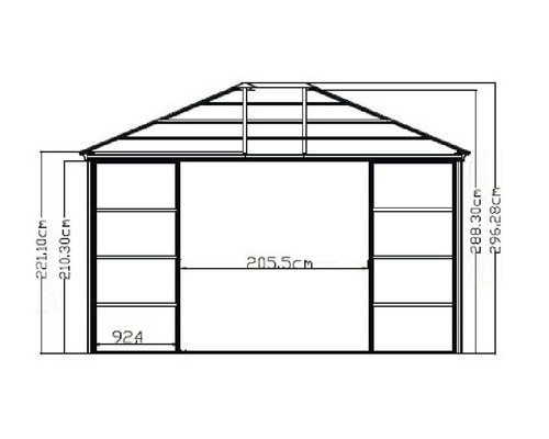 SOJAG Castel 12x14 paviljoen met klamboe 410 x 345 cm brons