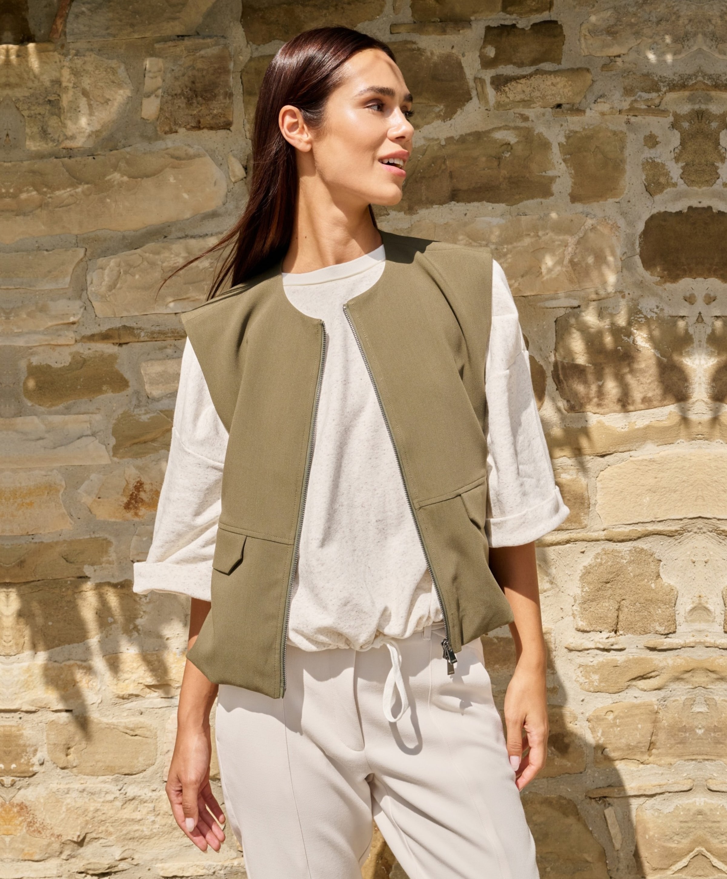 YAYA Dames gilet groen