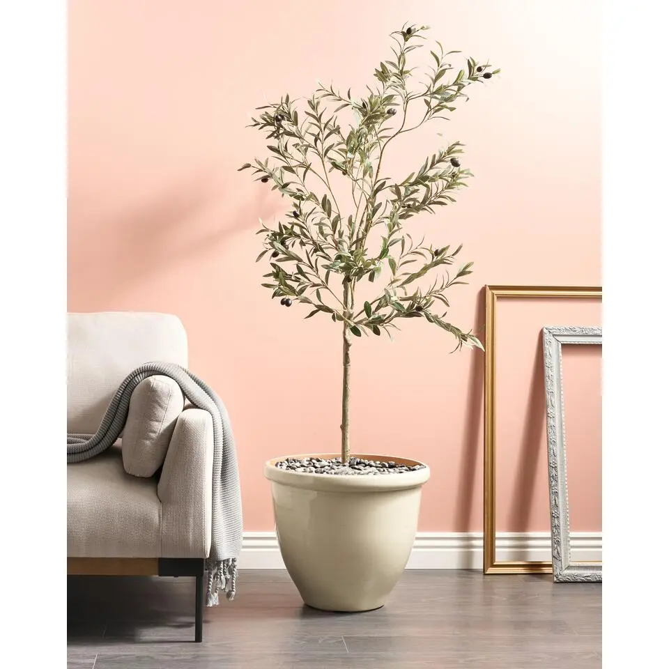 TESALIA - Bloempot - Lichtbeige - 49 cm - Polyresin