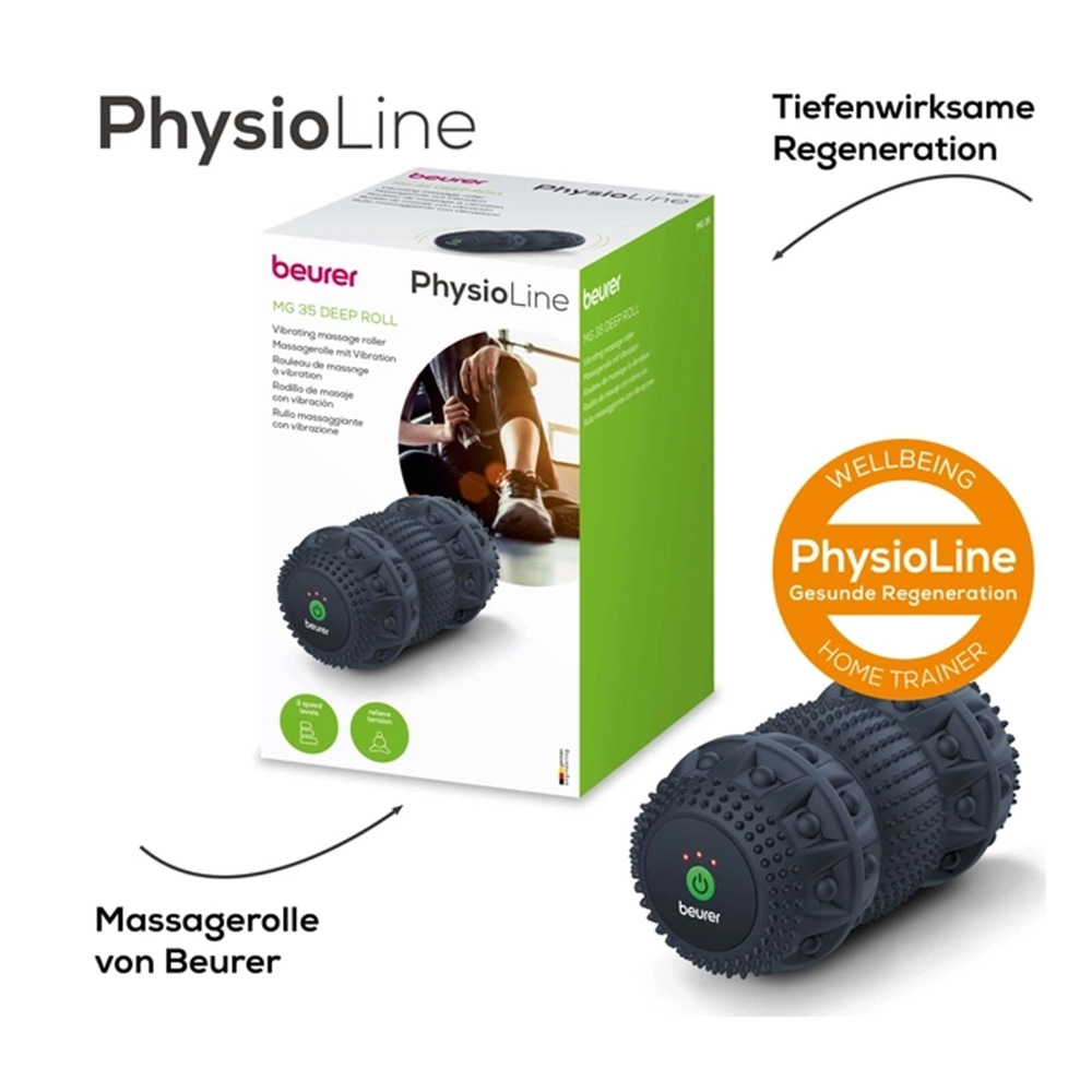 MG 35 Deep Roll Massagerolle mit Vibration USB Triggerpunkt Massage Tool (64550) - Schwarz