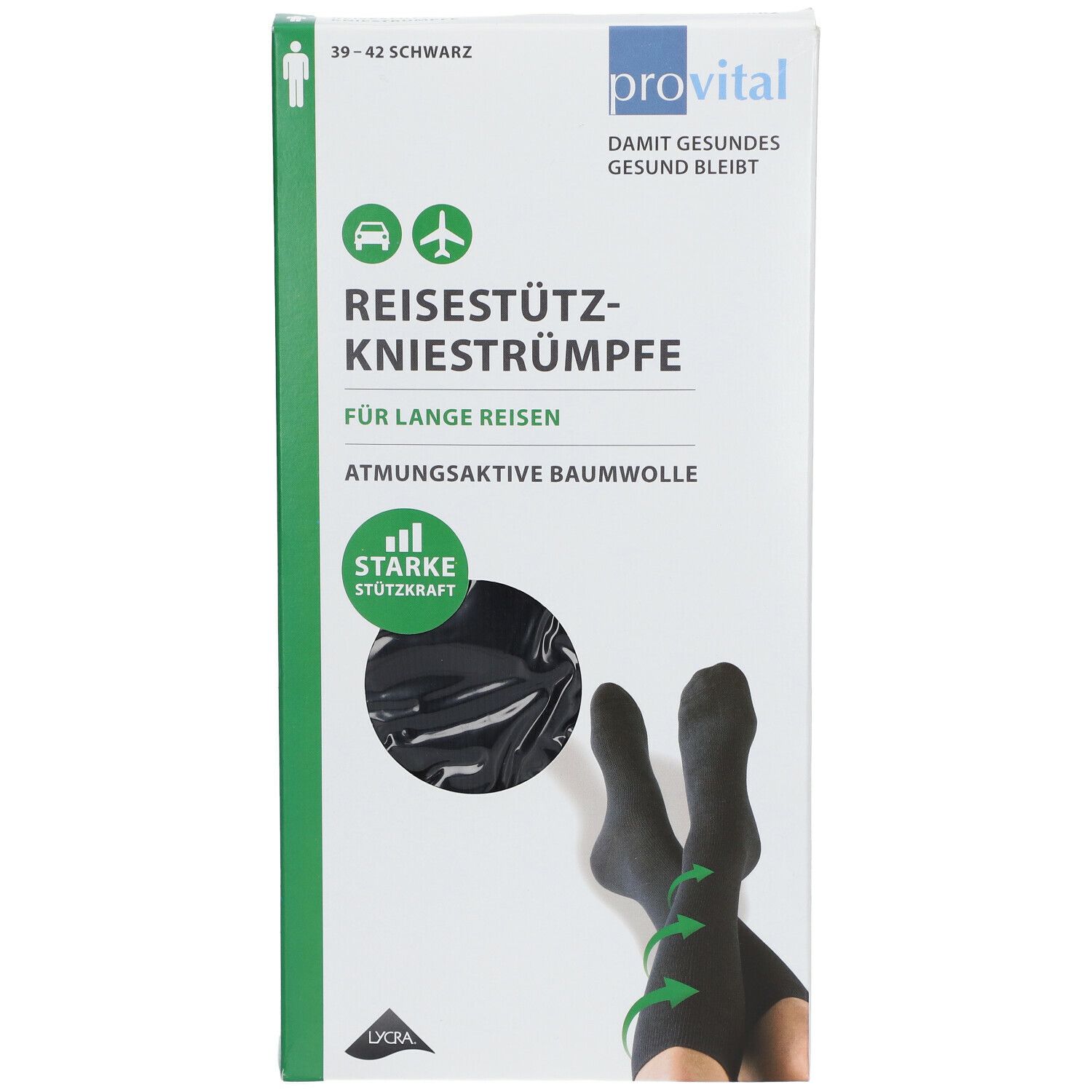 provital Reisekniestrümpfe Gr. 39 - 42 schwarz