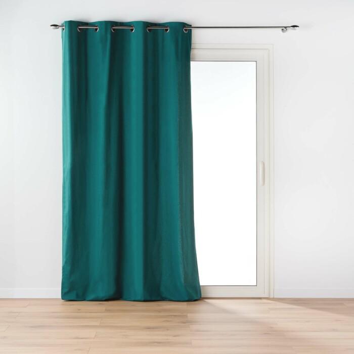 RIDEAU OEILLETS 135X260CM COTON TWILY EMERAUDE