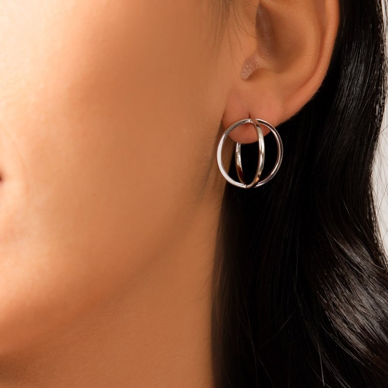 Boucles D'oreilles Argent Sphère Noir