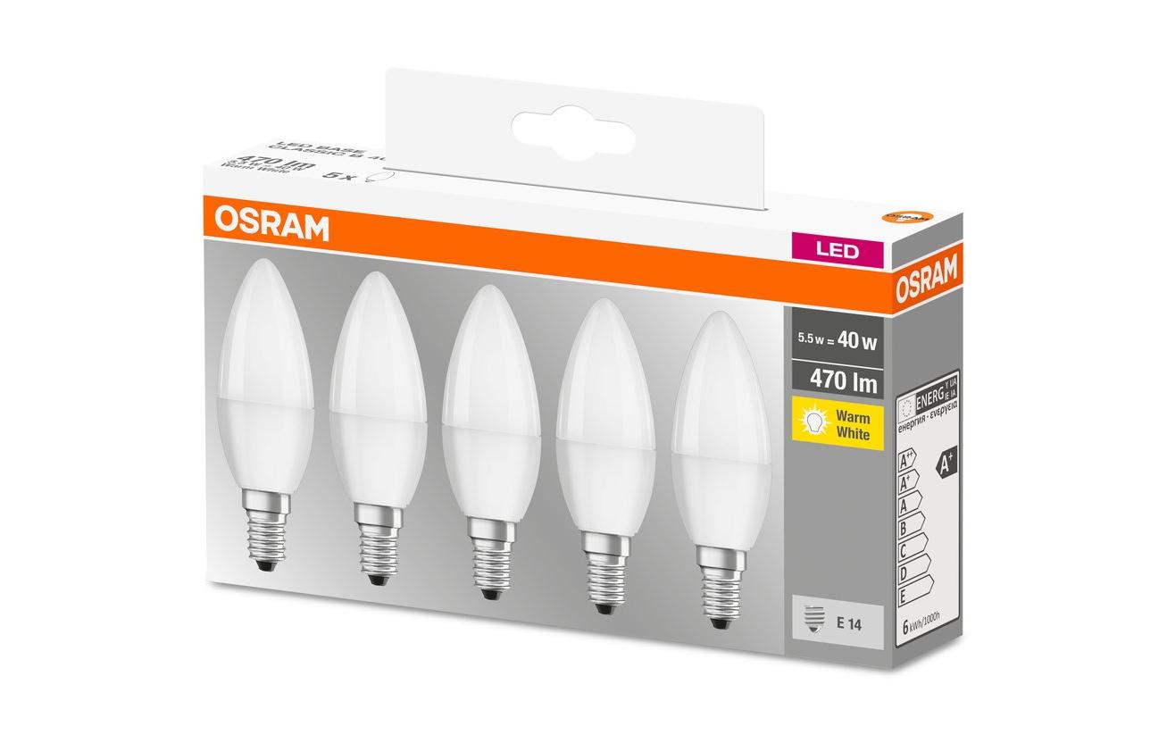 Lampe Base Retro, 5.5W, E14 Warmweiss, 5er BoxLED-Leuchtmittel