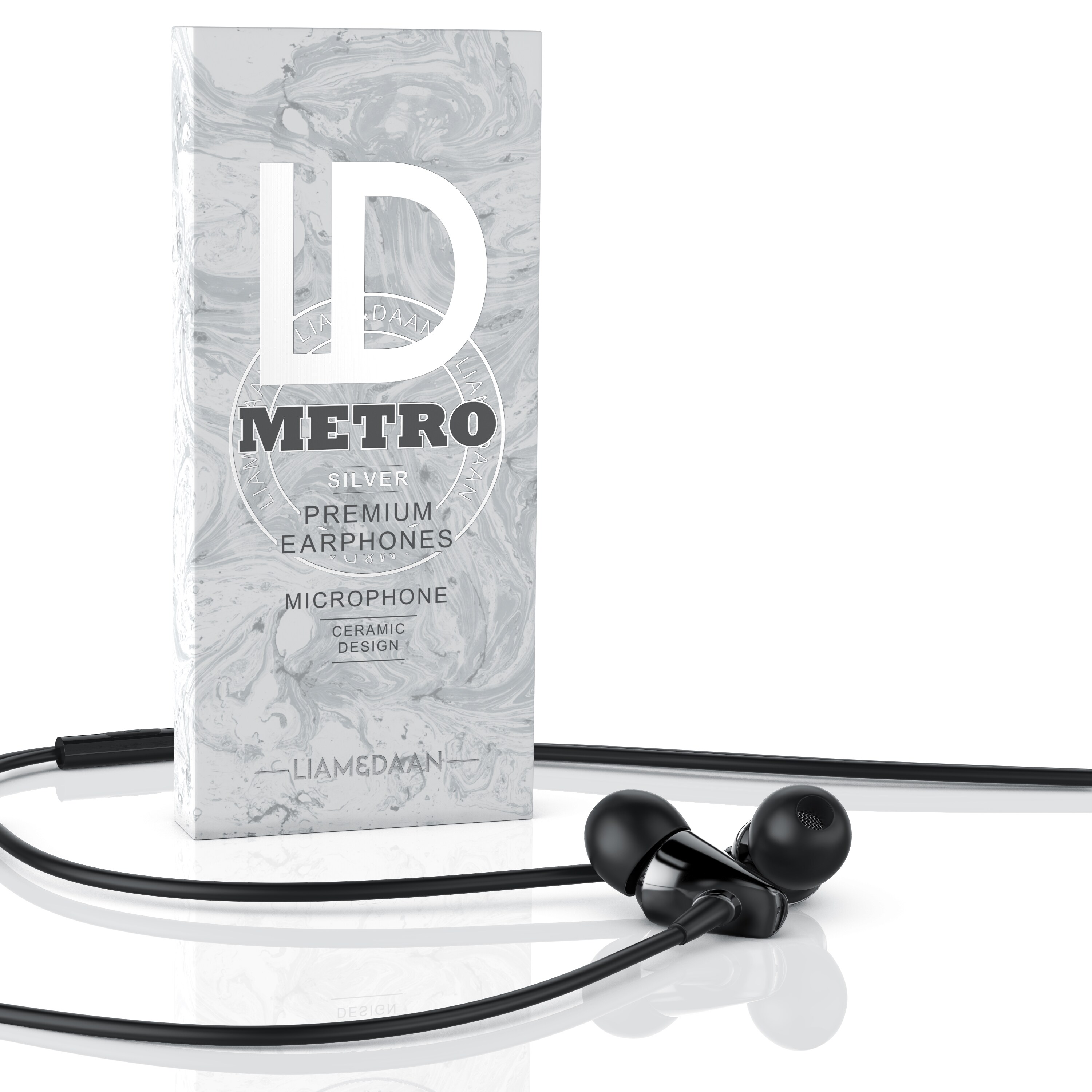 LIAM&DAAN In-Ear-Kopfhörer, InEar Ohrhörer mit Mikrofon, 8mm Treiber, Aramid Kabel, Knickschutz