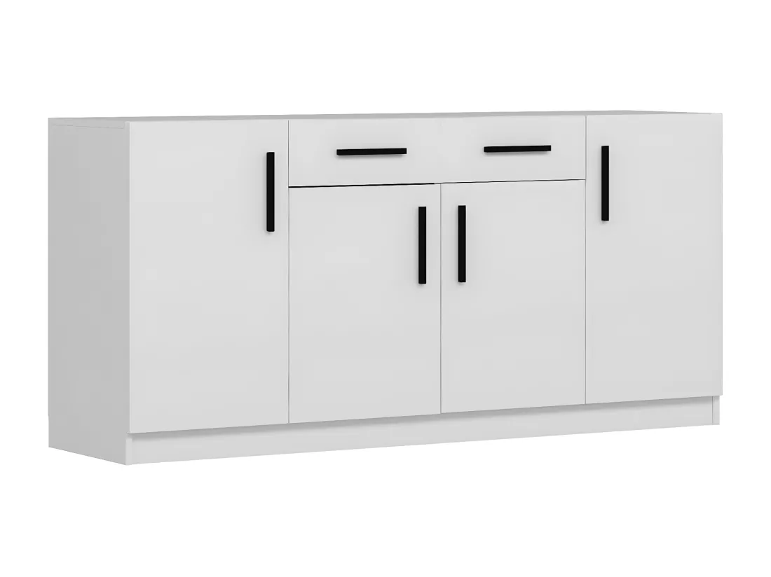 Buffet avec 4 portes et 2 tiroirs - Blanc - MEROLIA