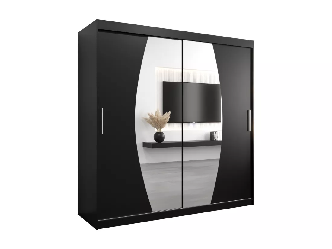Armoire Elypse À Portes Coulissantes 200/200/62 2 portes (Noir/Noir)