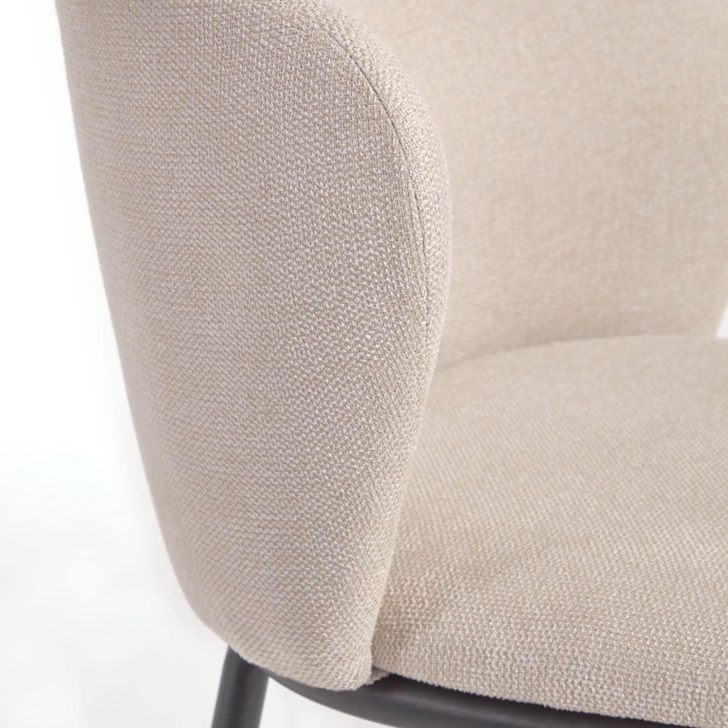 Kave Home Barhocker CESILIA Chenille beige/schwarz
