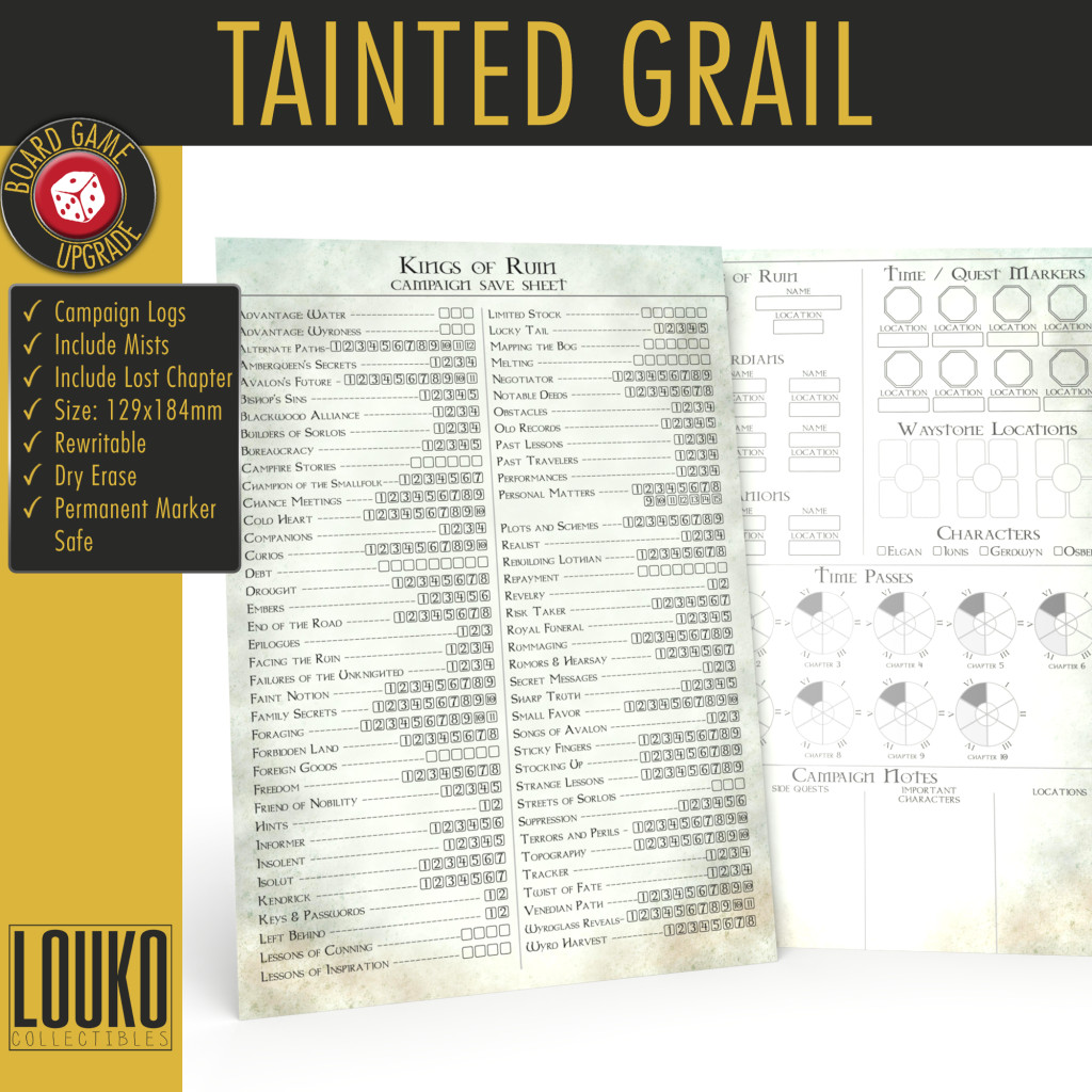 Journaux de campagne réinscriptibles pour Tainted Grail : Kings of Ruin
