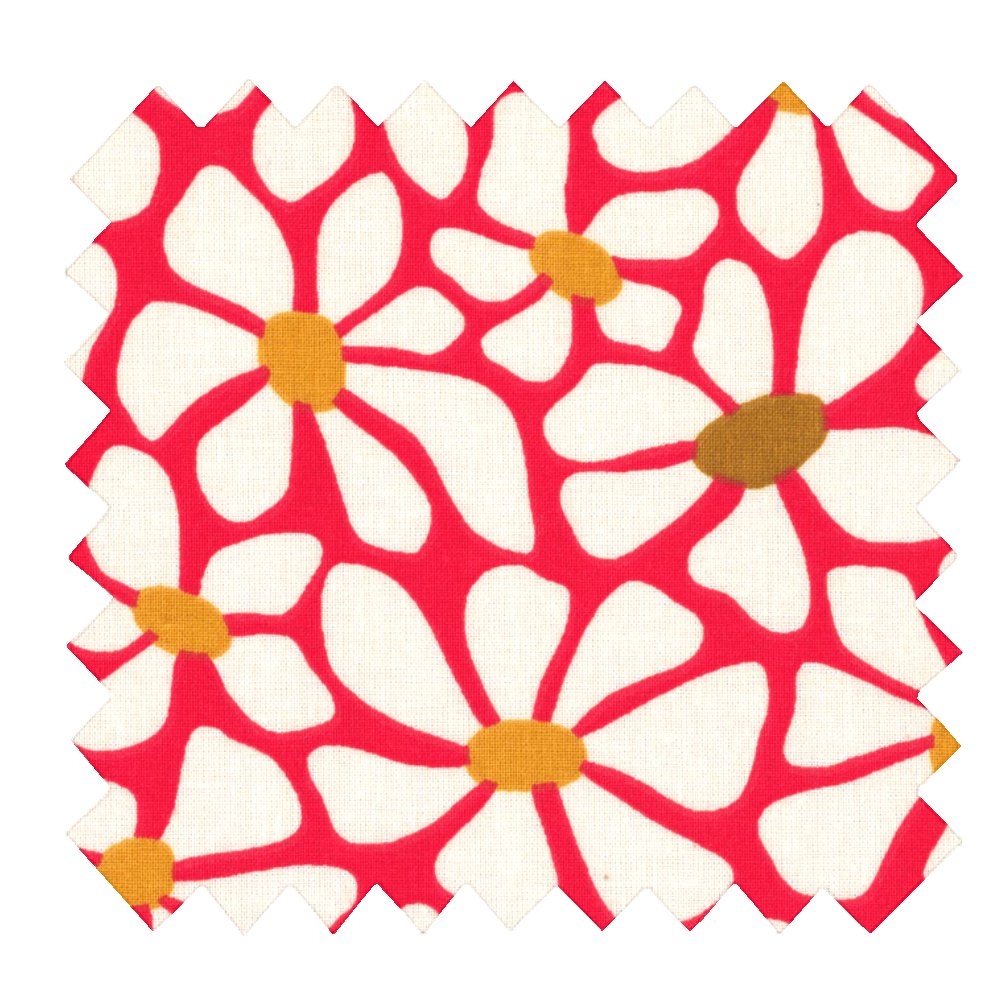 Coupon Tissu 50 Cm Ex2524 Pétales Cœurs D'or Rouge