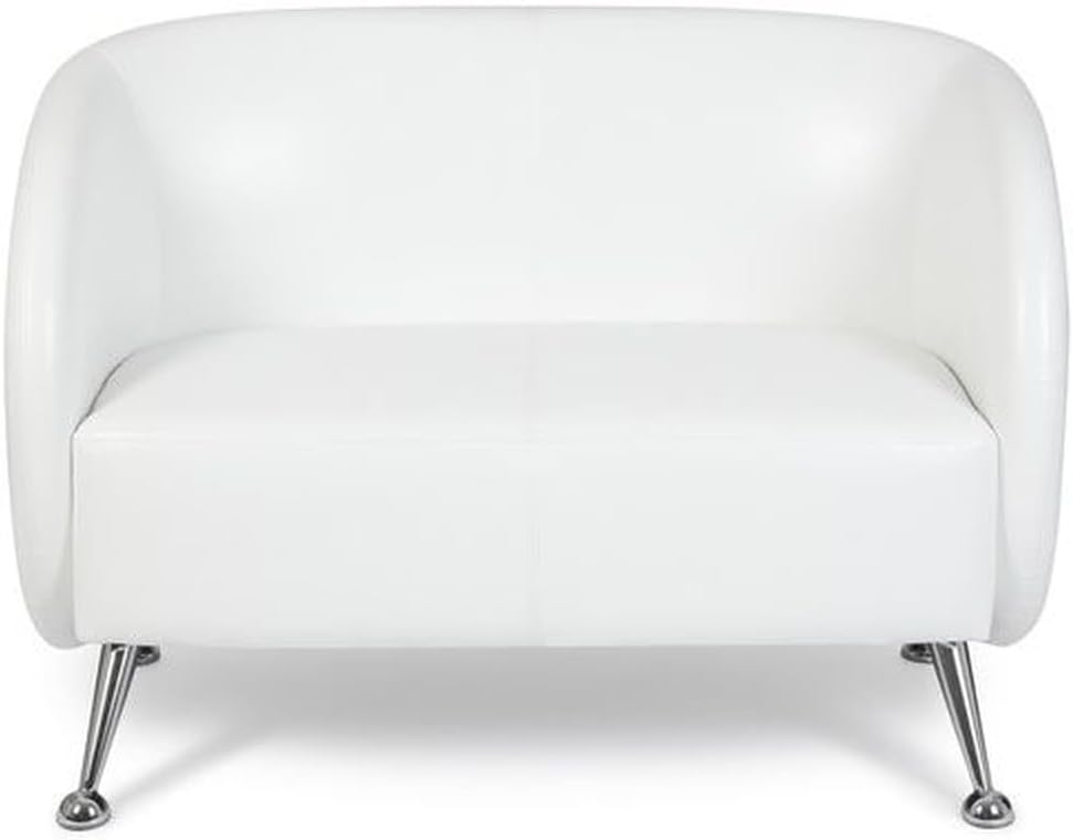 hjh OFFICE Lounge Sofa ST. Lucia Kunstleder 2-Sitzer Sofa mit weicher Polsterung, besonders bequem, 713401, Weiß