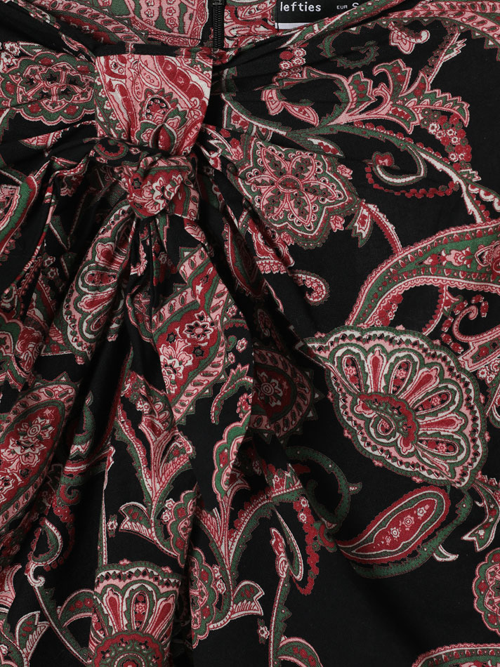 Saia estampada com nó - Preta