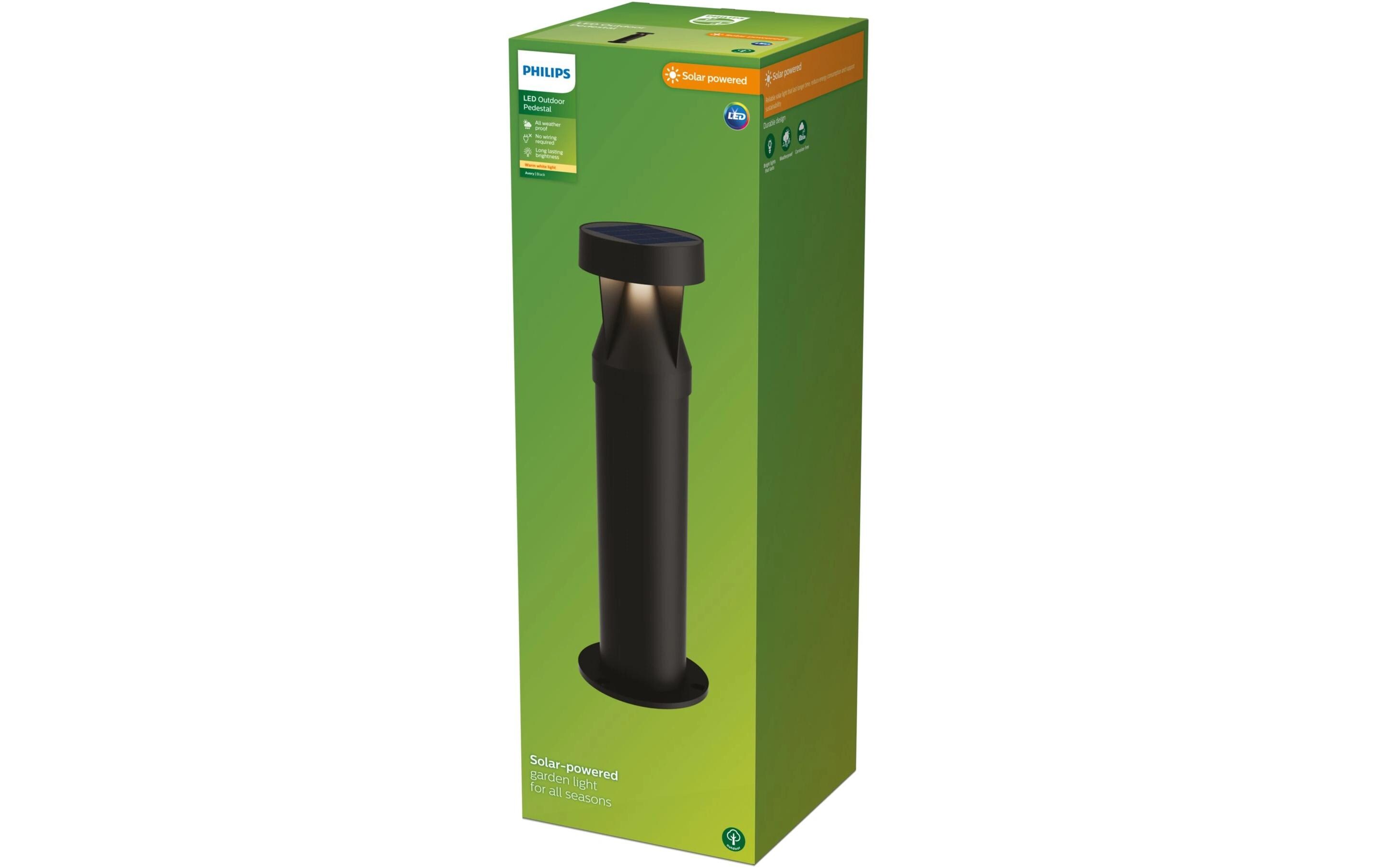 Avery Sockel Solar 1.8W 2700KPhilips 8720169386891 Aussenbeleuchtung Aussensockel-/Pfostenbeleuchtung Nicht austauschbare(s) Leuchtmittel LED