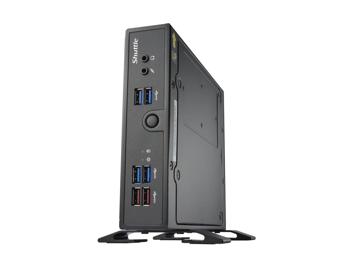 Shuttle XPC slim DS50U - Barebone - Slim-PC LGA1700 sokkel - 1 x Celeron 7305 - RAM 0 GB - UHD Graphics - Gigabit Ethernet, 2.5 Gigabit Ethernet - sort