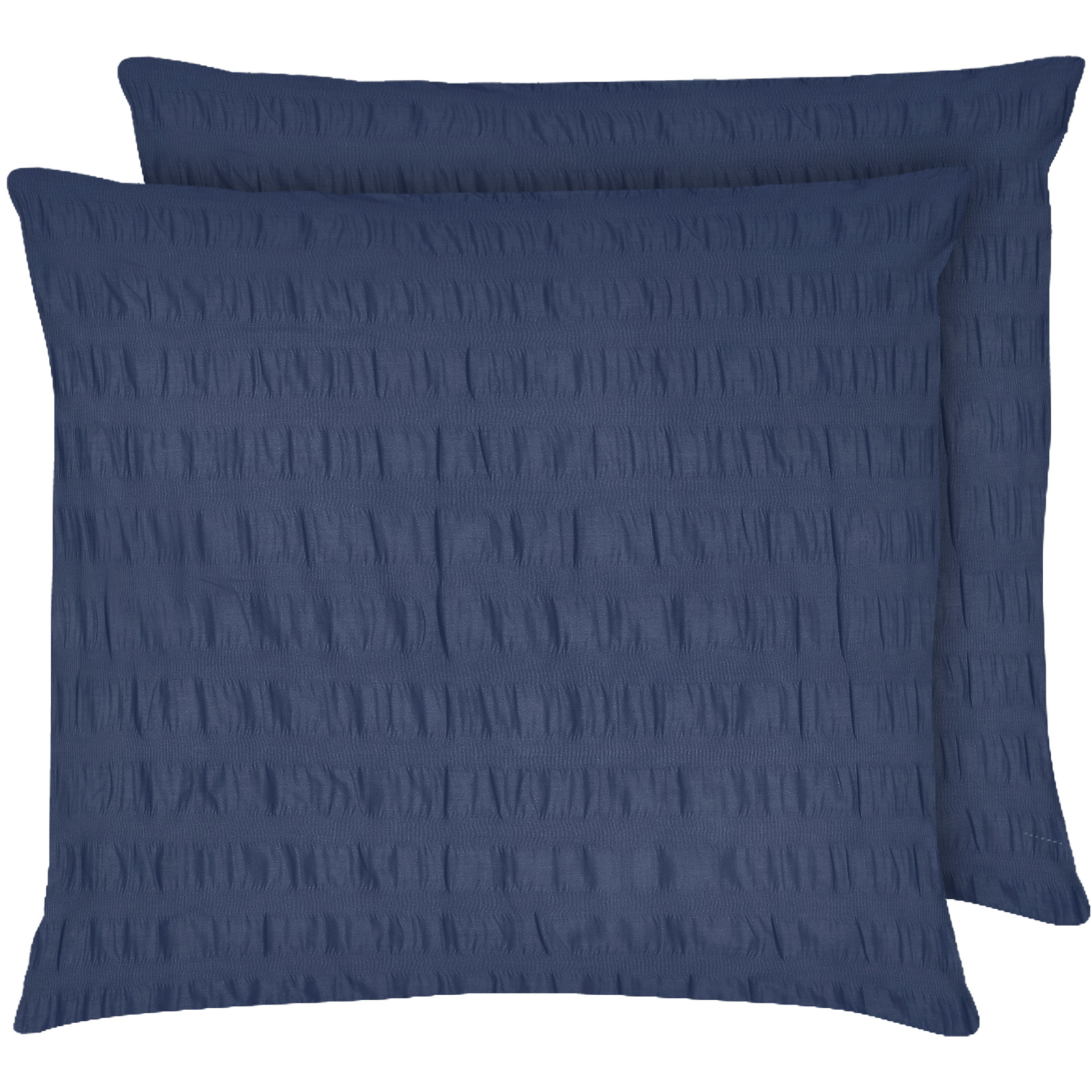 Bettwäsche Seersucker uni Kissenbezug 65x65cm 2er Pack, blau