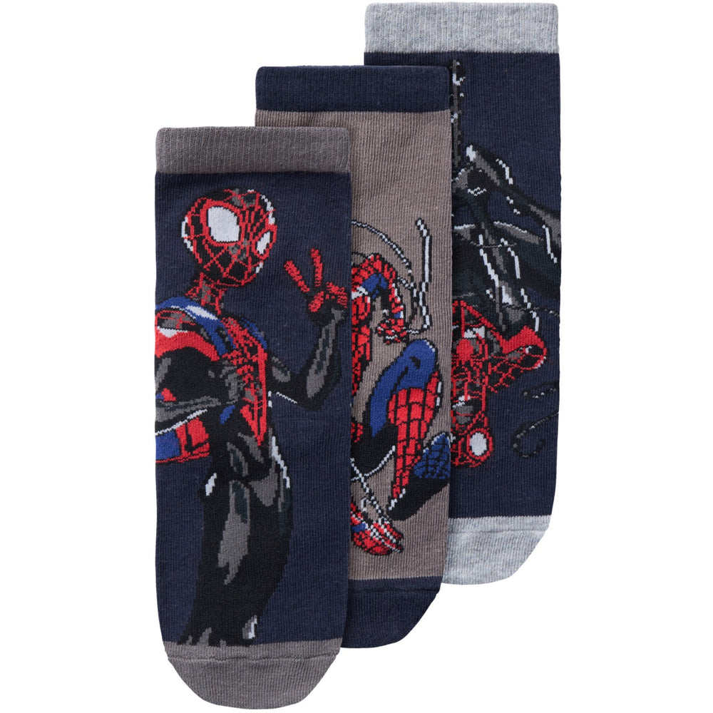 Køb Name It Dark Sapphire Nobrian Spiderman 3-pak Strømper
