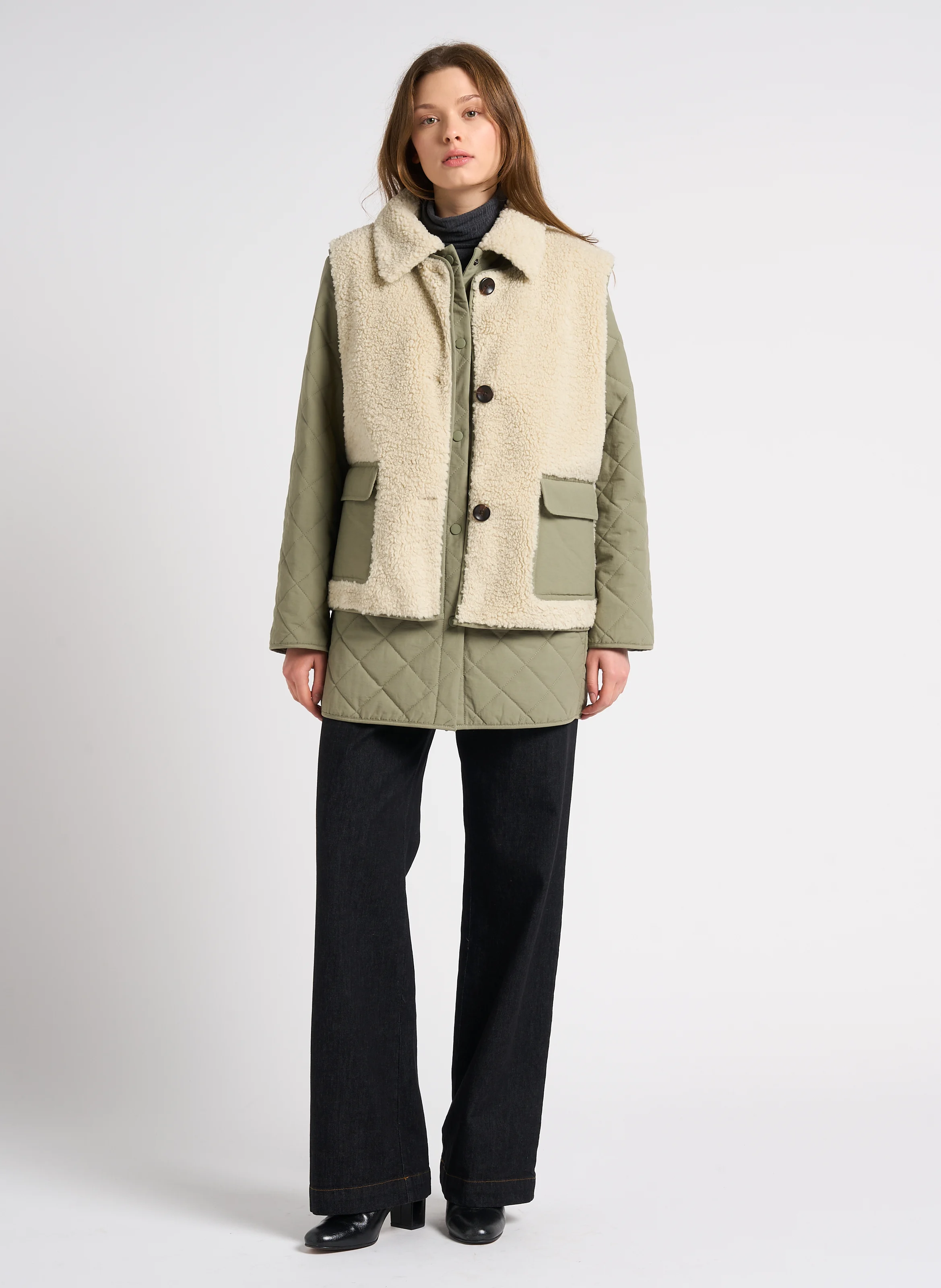 Sous-pull droit col roulé | Gris