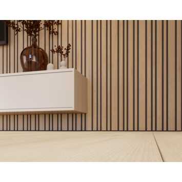 Lattenwand Decowall Acoustic Blend natuur eiken, combinatie van verschillende breedtes , 260x30cm, 2 stuks (1.56m2)