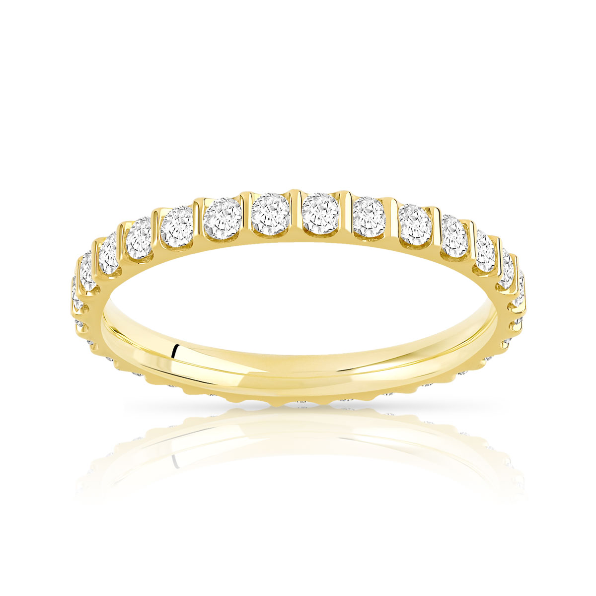 Alliance or 750 jaune diamants synthétiques 0.75 carat