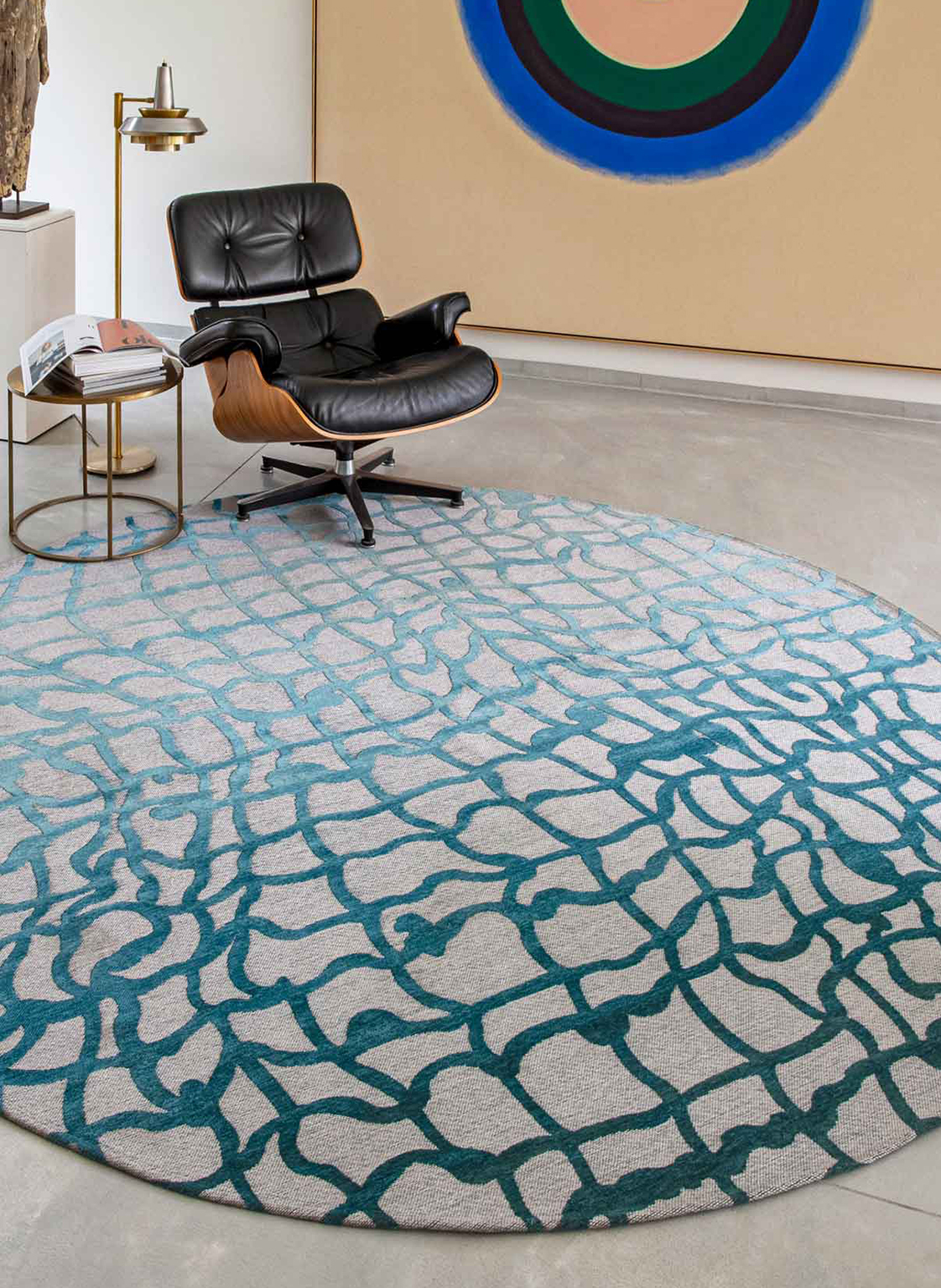 Ecorugs vloerkleed Dedalo blauw ∅ 240 cm