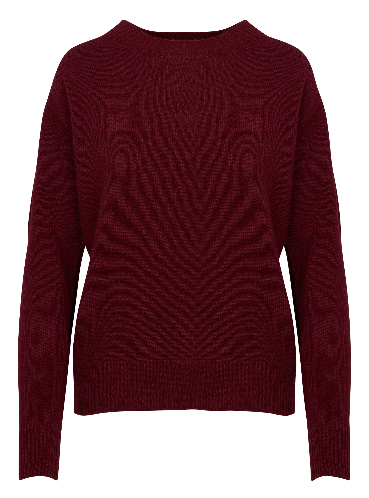 PERHAN - Pull droit col rond en laine mélangée | Rouge