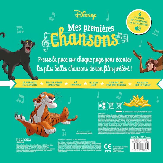 Le Livre de la Jungle - Mes premières chansons - Livre sonore   de               Hachette Jeunesse Disney