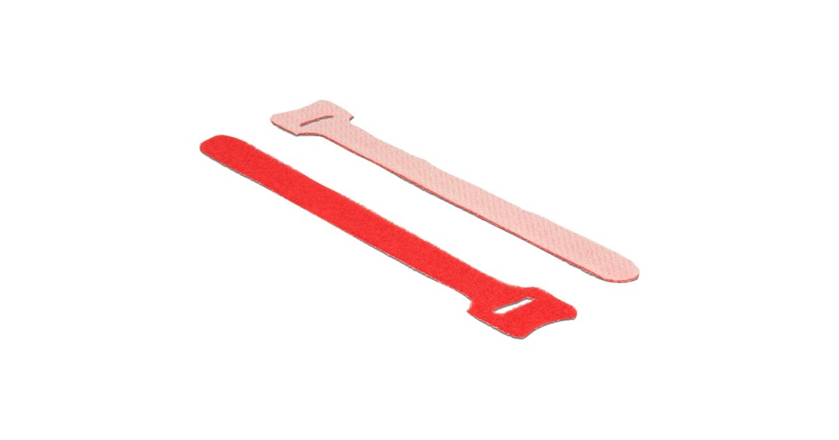 DeLOCKHook-and-loop fasteners, 10 stuks kabelbinder  (Rood, L 150 mm x B 12 mm)