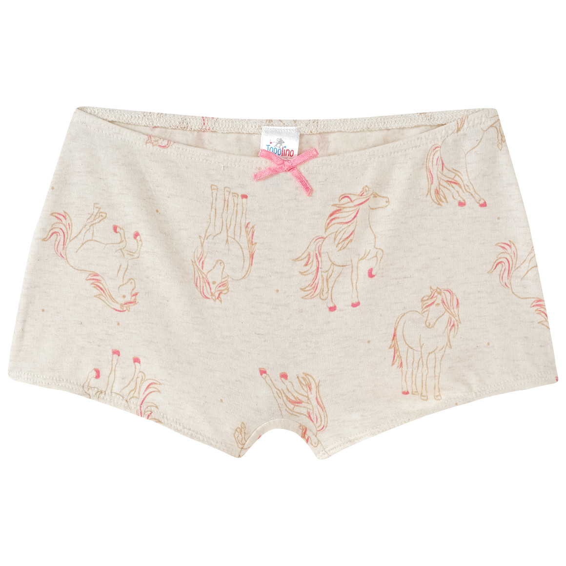 Topolino 3 Mädchen Pantys mit Pferde-Motiven cremeweiss / rosa / hellbeige