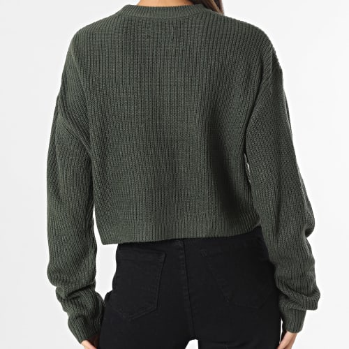 Pull Crop Femme Malavi Vert Kaki