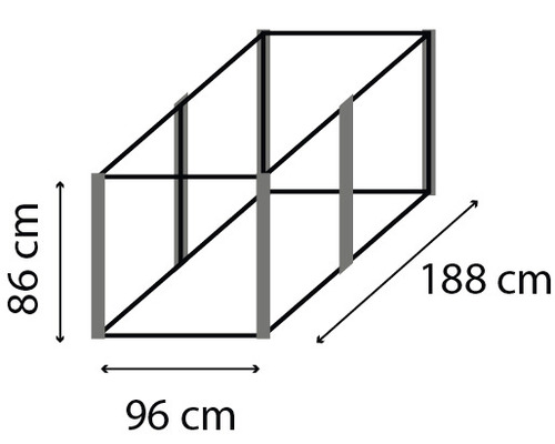Klassieke verhoogde tuinbak Vitavia Linus 858 187,7 x 96,2 x 85,8 cm granietzwart