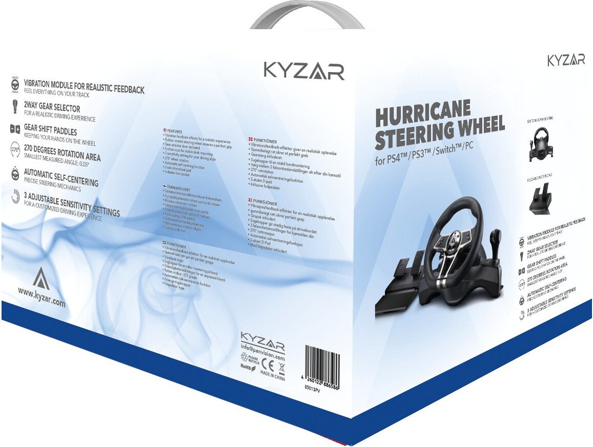Rat Og Pedaler Sæt Til PS4, PS3, Switch Og Pc - Hurricane - Kyzar