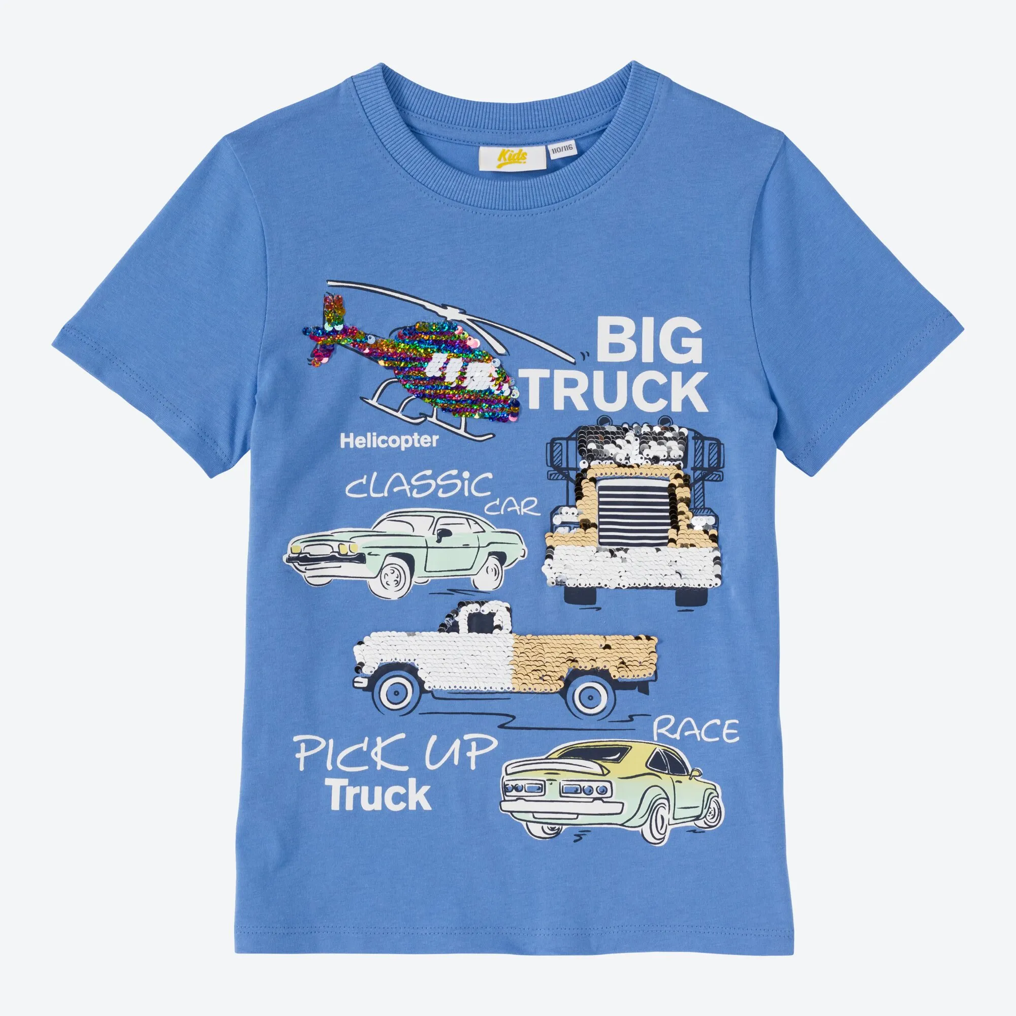 Jungen-T-Shirt mit Fahrzeug-Frontaufdruck