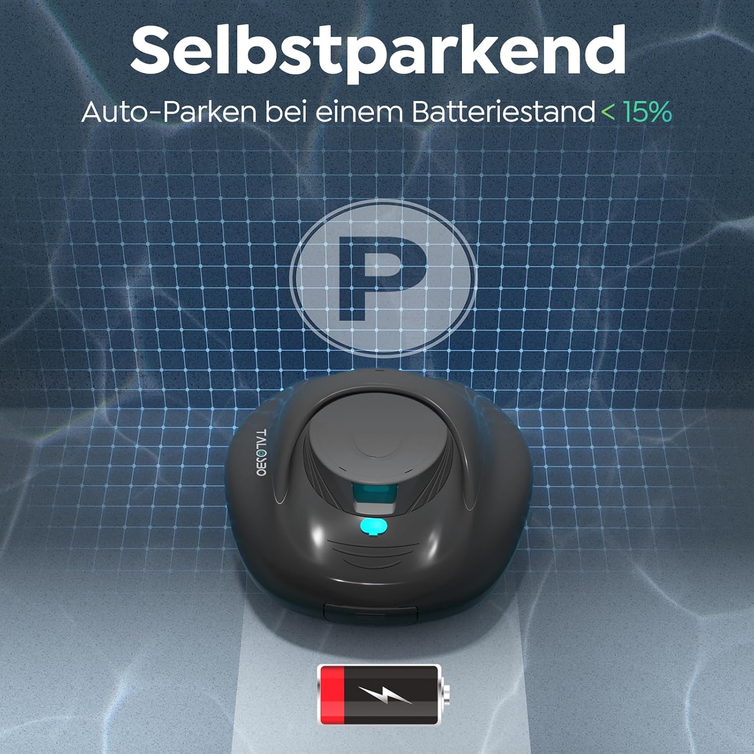 Pleco Se Poolroboter Akku 130 Mins Leistungsstarke Reinigung, Automatischer Kabelloser Poolreiniger Duale Motoren für Flachboden Pool bis zu 80 m²