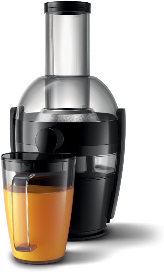 Philips 3000 Series Entsafter - 800W Leistung, QuickClean Technologie, XL 75mm Einfüllschacht, 2L Saftkapazität, Einfach zu Montieren & Spülen, Frischer Saft ohne Fruchtfleisch (HR1856/70)