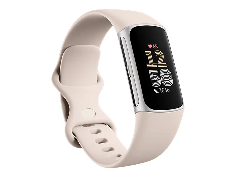 Fitbit Charge 6 - Sølvaluminium - aktivitetssporer med uendelighedsbånd - silikone - porcelæn - Bluetooth, NFC