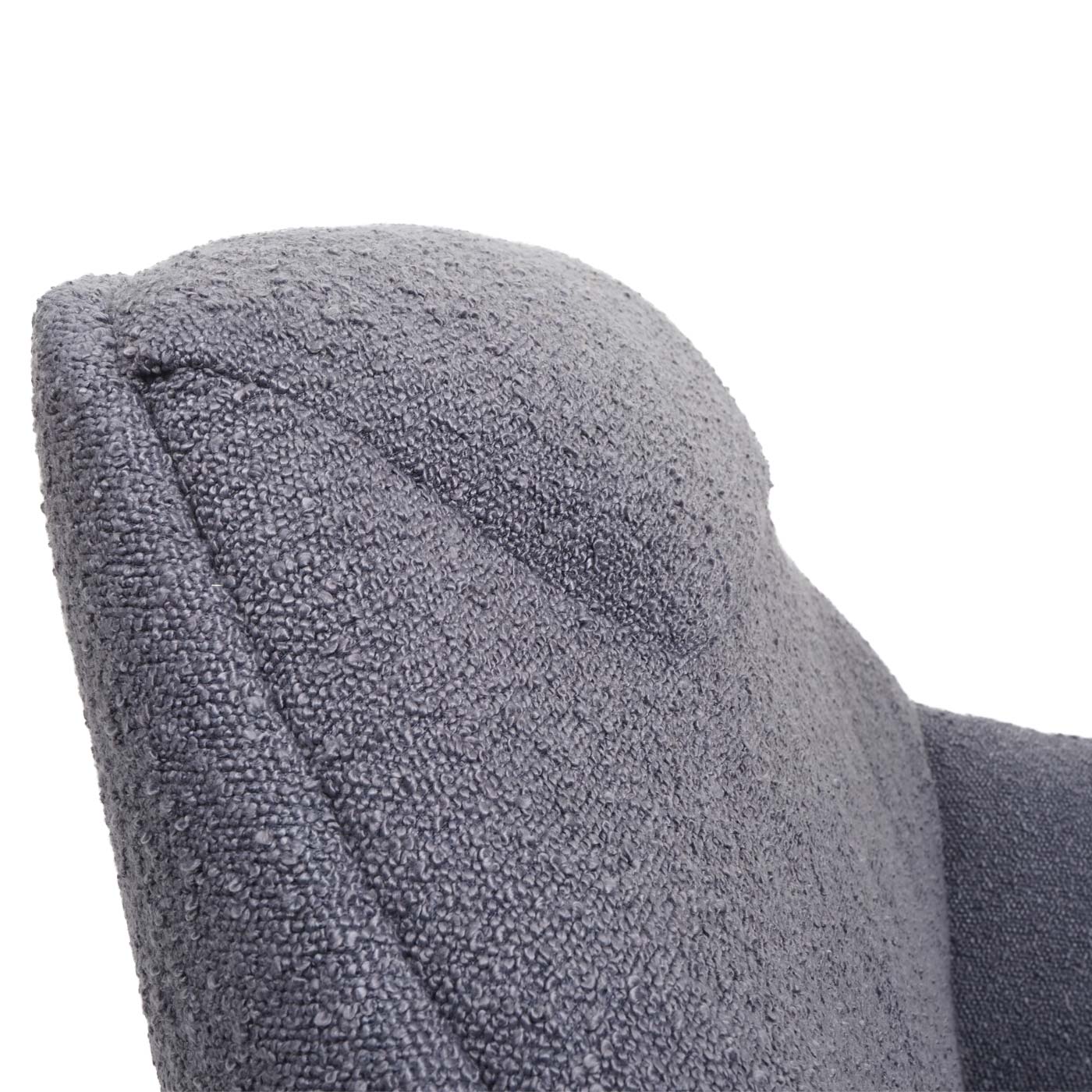 Lounge-Sessel MCW-J77, Cocktailsessel Sessel, Bouclé Stoff Metall ~ dunkelgrau