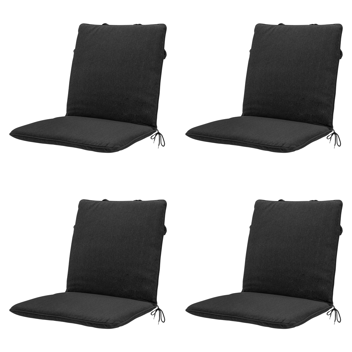 Madison Black canvas eco+ Stapelstoelkussen - Set van 4