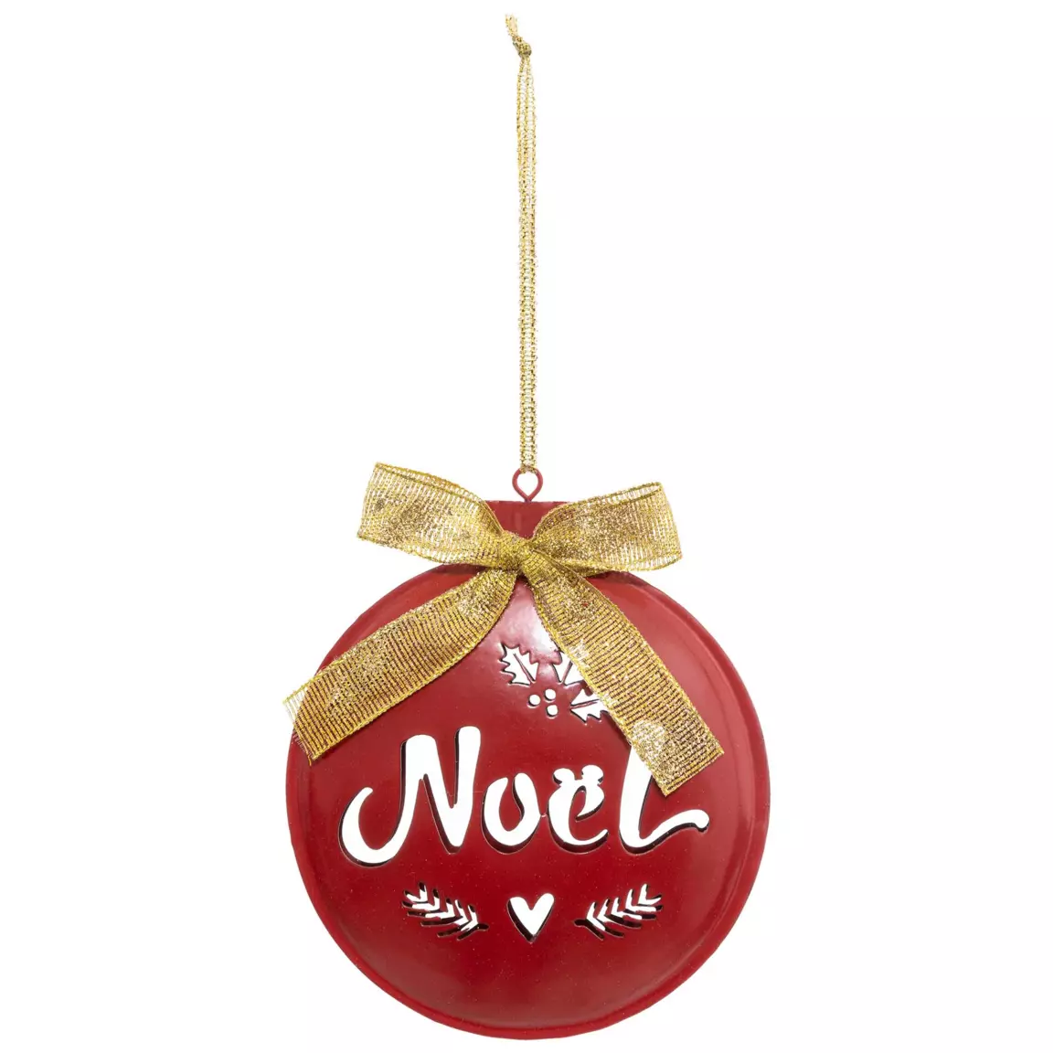 Suspension de fête (H12 cm) Rond Noël Rouge